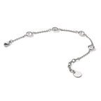 Stainless Steel Polished with Glass Bracelet with Extension for Women
