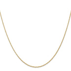 Women's 14K Yellow Gold Solid Carded Chain Necklace 0.7mm
