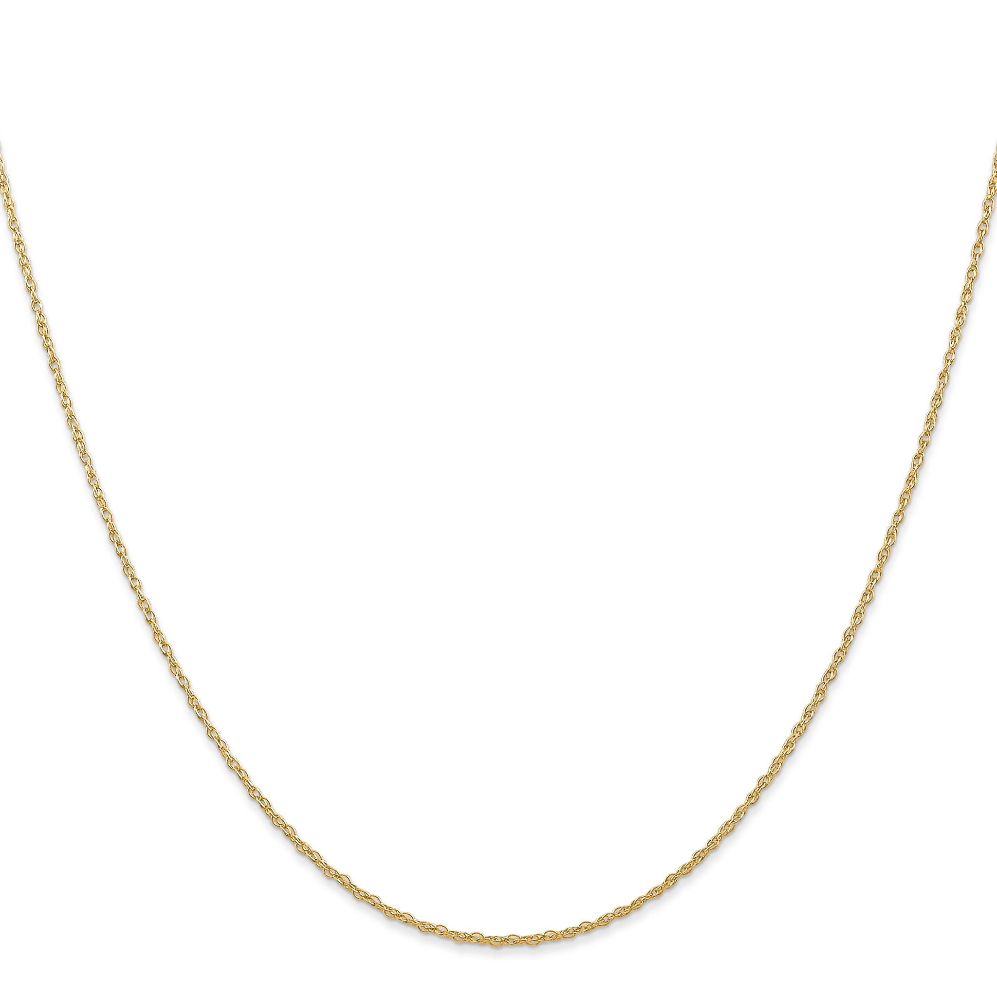Women's 14K Yellow Gold Solid Carded Chain Necklace 0.7mm