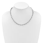 14K White Gold Polished Fancy Link Necklace