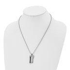 Stainless Steel Polished Yellow & Black IP-plated Dog Tag 20in Necklace