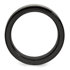 Grooved Concave Wedding Band in Black Titanium & Titanium, 7mm
