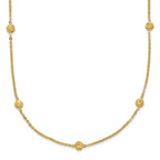 Sophia Jewelers 14K Gold Polished Diamond-Cut Beaded Necklace