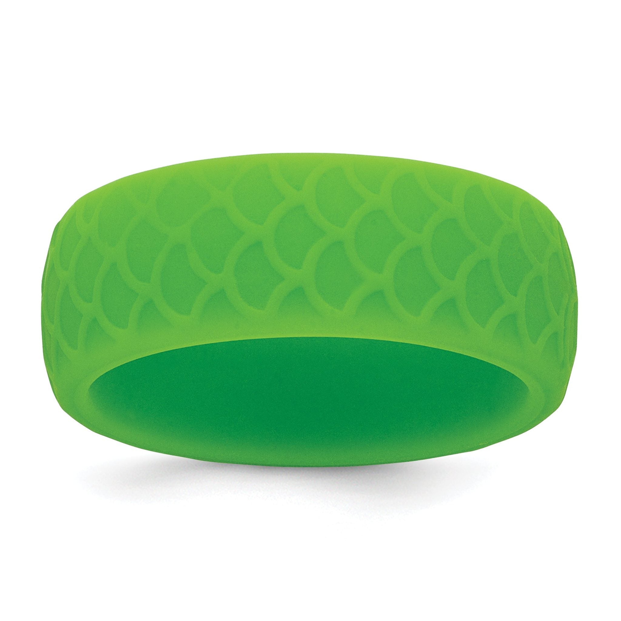 Fish Scale Pattern Wedding Band in Light Green Silicone, 8.7mm Main image