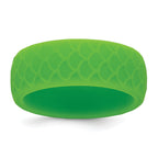 Fish Scale Pattern Wedding Band in Light Green Silicone, 8.7mm