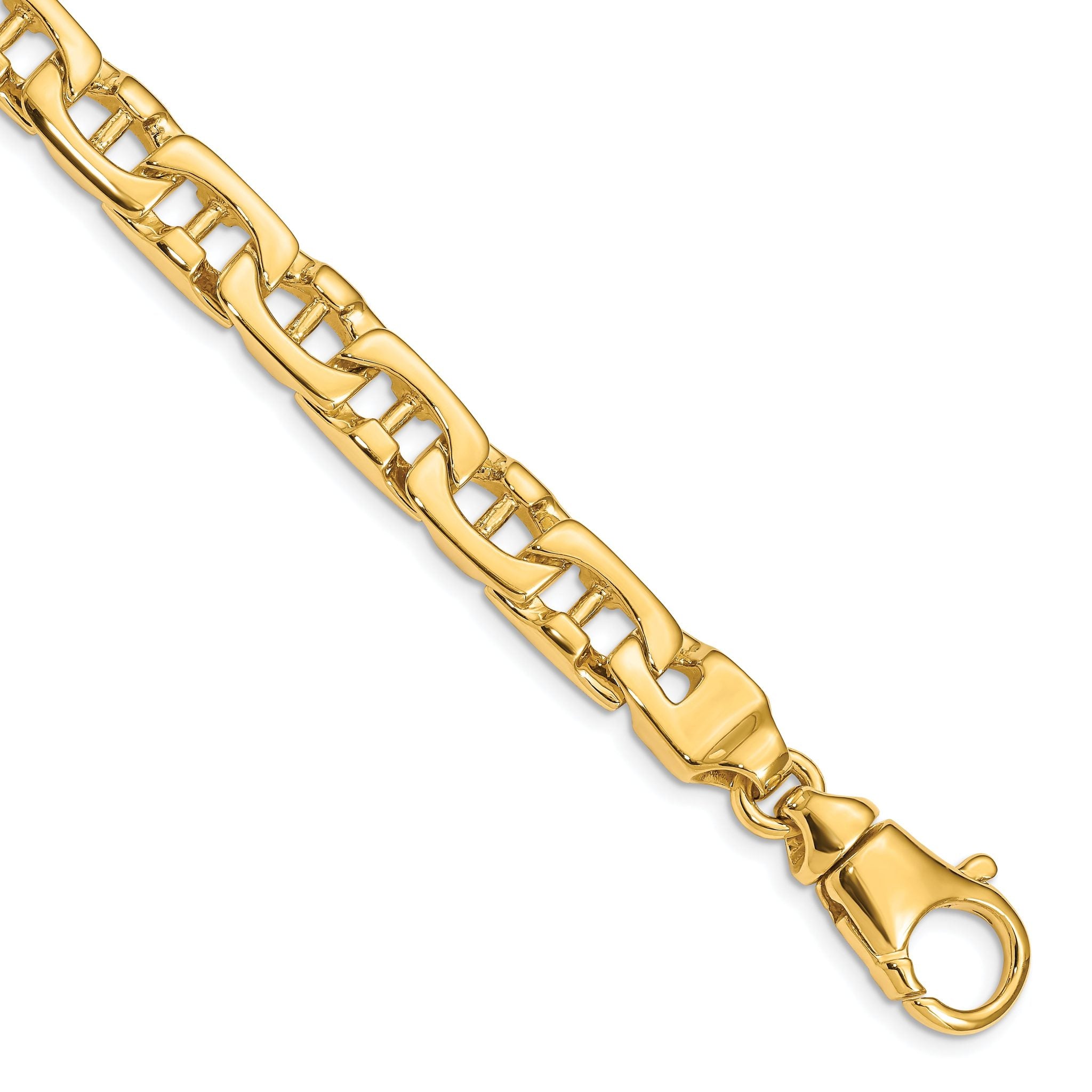 14K 8.5 inch 8.5mm Hand Polished Fancy Link with Fancy Lobster Clasp Bracelet Main image