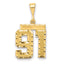 14K Gold Diamond-Cut Number 91 Charm with Polished Finish