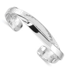 Sophia Jewelers Sterling Silver Hammered Cuff Bracelet with Rhodium Finish