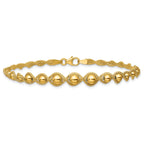 14K Polished and Diamond-cut Twisted Beaded Bracelet