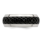Edward Mirell Titanium Wedding Band with Engravable Black Ti Accents