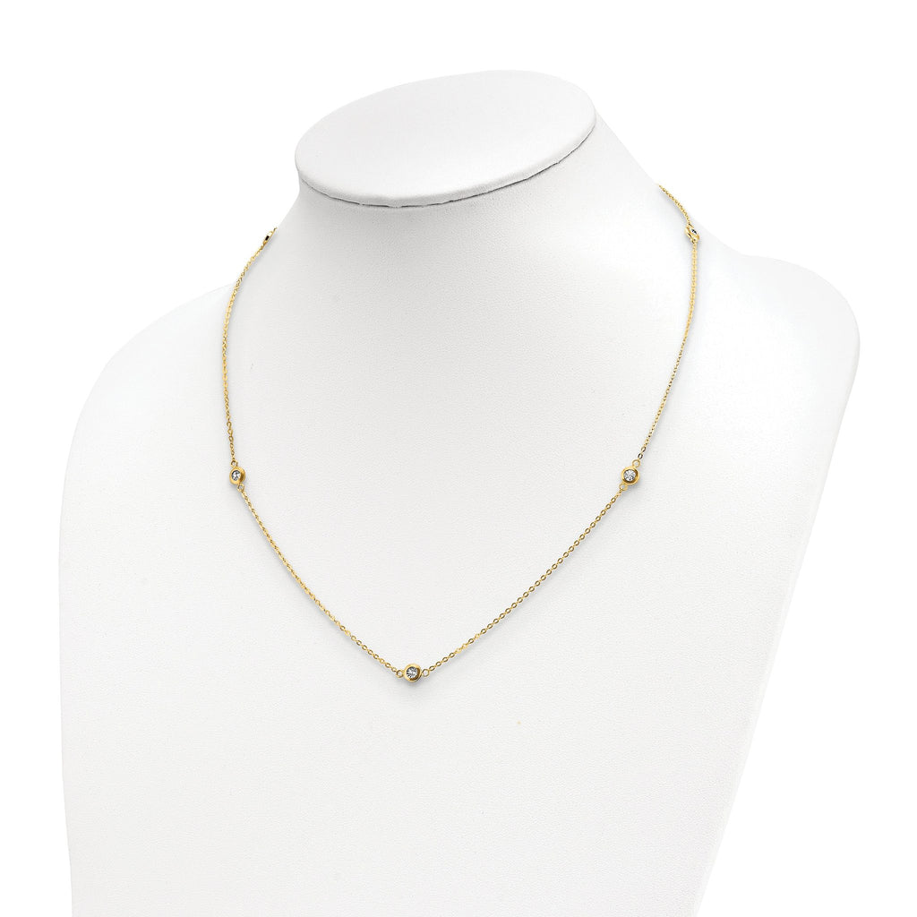 14k Two-tone Polished D/C Necklace