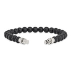 Sterling Silver Reflections 8mm Matte Black Onyx Beaded 8in Bracelet/Bead not included, sold seperately
