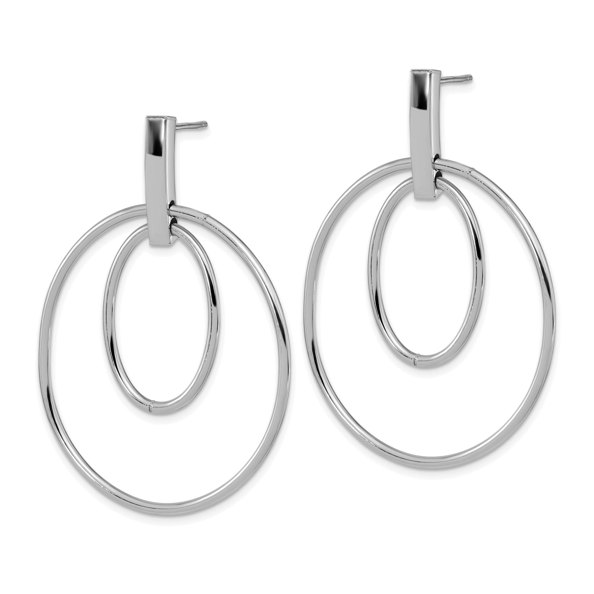 14k White Gold Gold Polished Post Dangle Earrings Secondary image