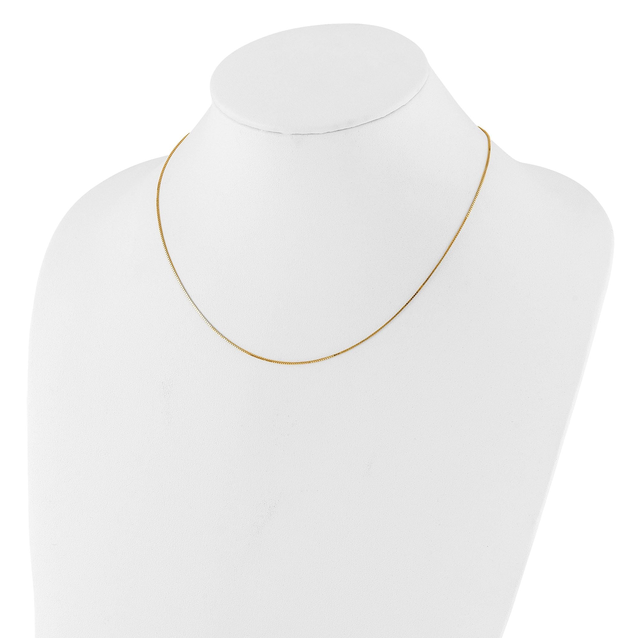 14K .7mm Box 1in+1in Adjustable Chain