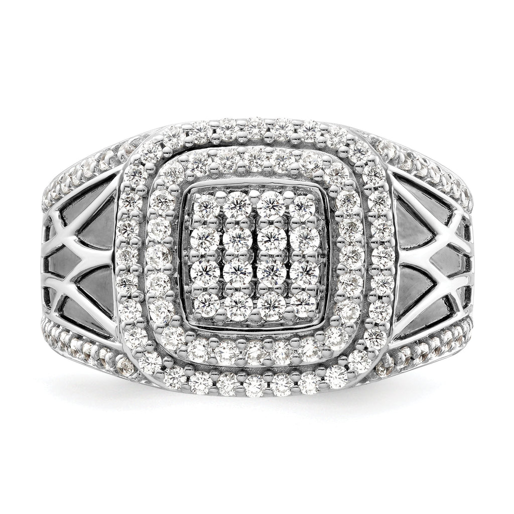 14k White Gold 1 1/8 carat Lab Grown Diamond VS/SI+ G+ Side Design Men's Ring