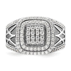 14k White Gold 1 1/8 carat Lab Grown Diamond VS/SI+ G+ Side Design Men's Ring