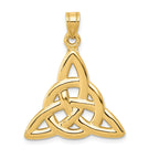 14K Gold Polished Trinity Knot Pendant for Men  Elegant and Timeless Design