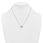 14k White Gold 3 carat Certified Lab Grown Diamond VS+ F+ Radiant Complete 18 inch Bezel Set Solitaire Necklace