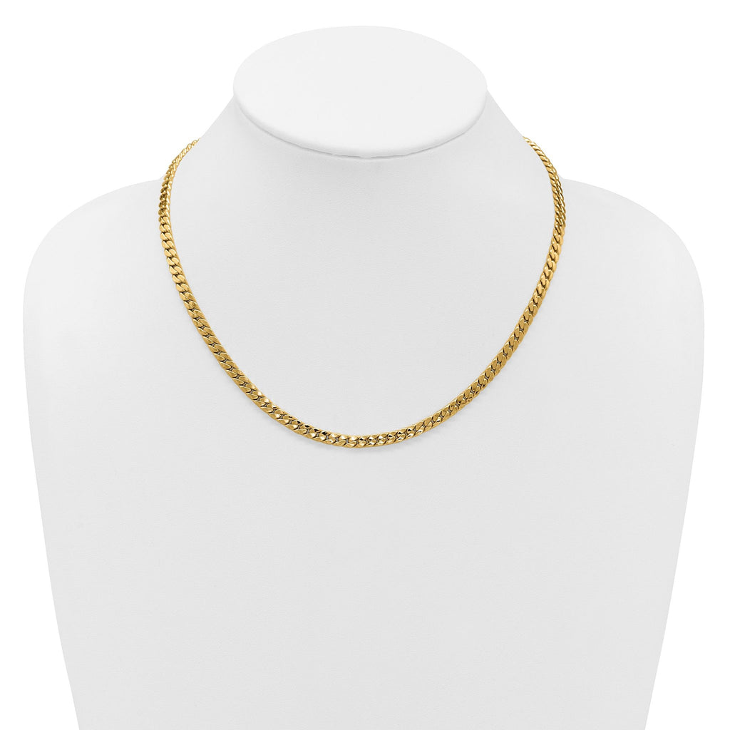 14K Polished Fancy Curb Link Necklace