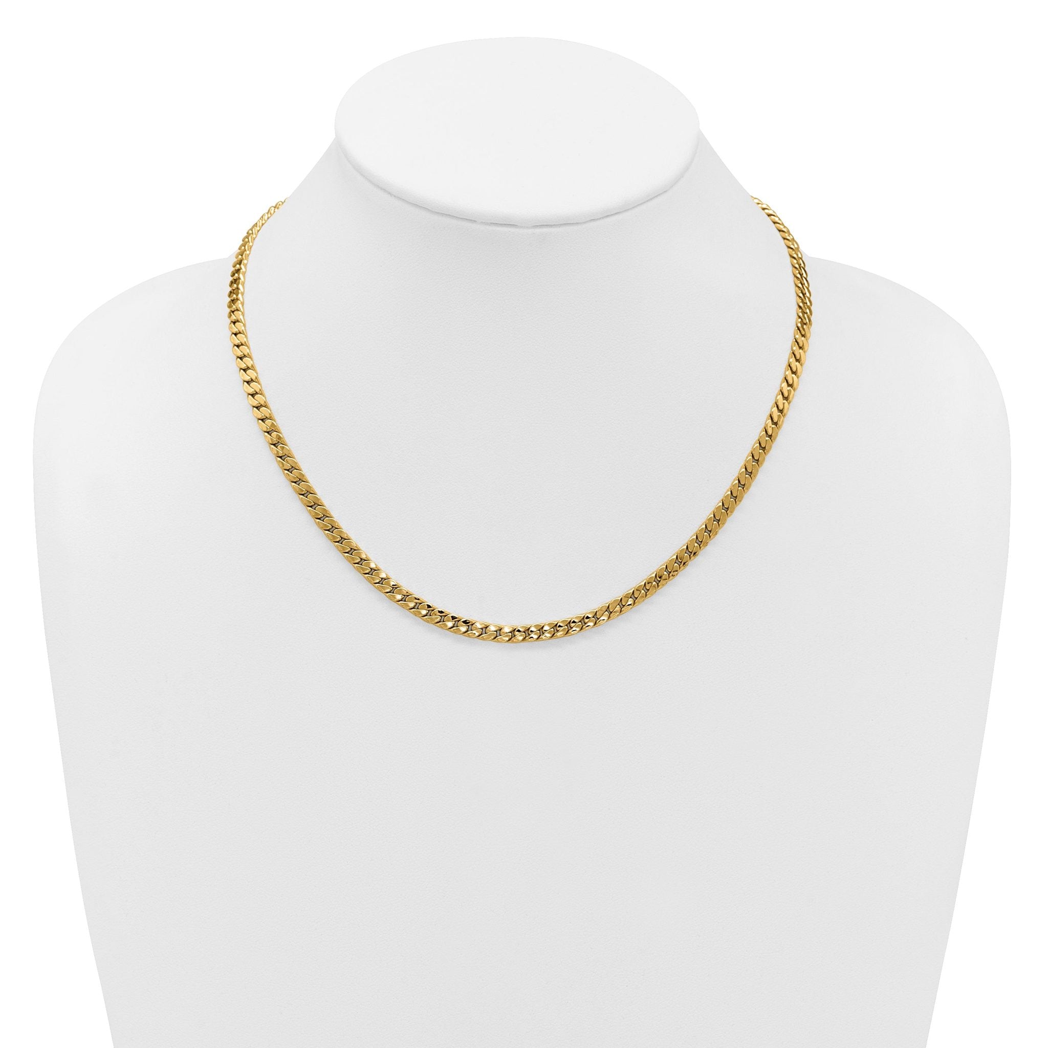 14K Polished Fancy Curb Link Necklace