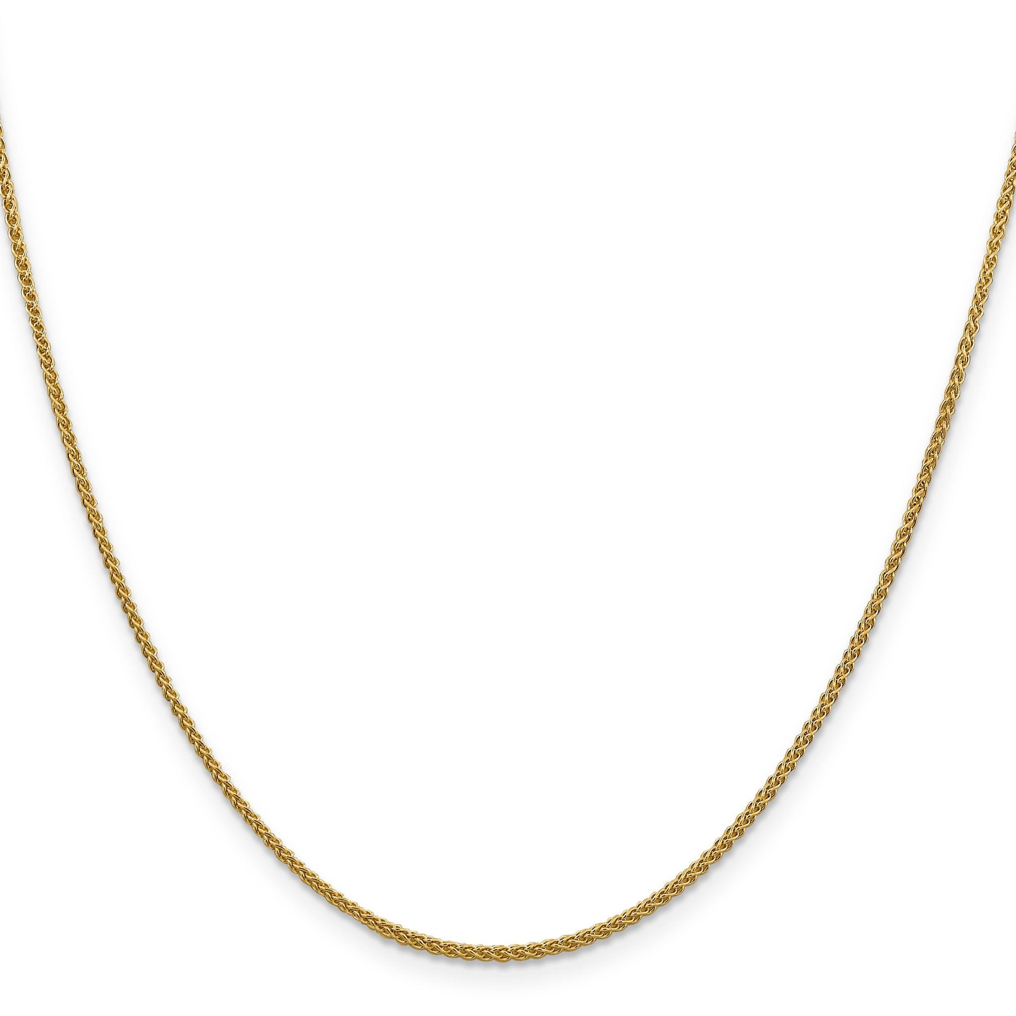 10K Yellow Gold Solid Diamond-Cut Wheat Chain Necklace 1.5mm Secondary image