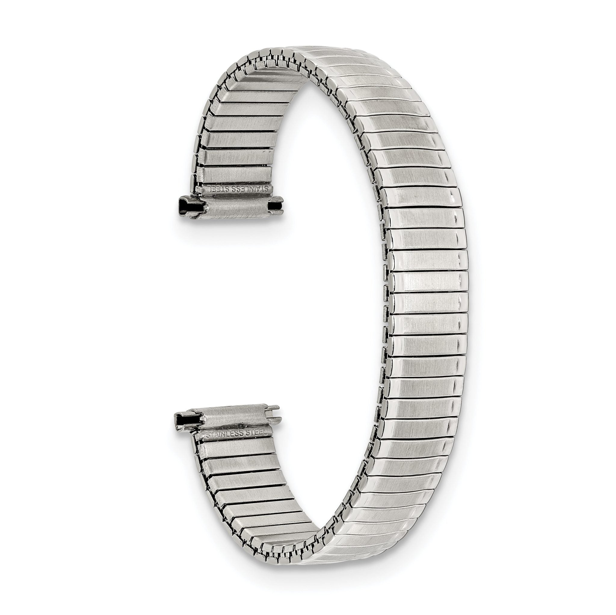 Satin & Polished Flexo Link Watch Band in Silver-Tone Stainless Steel