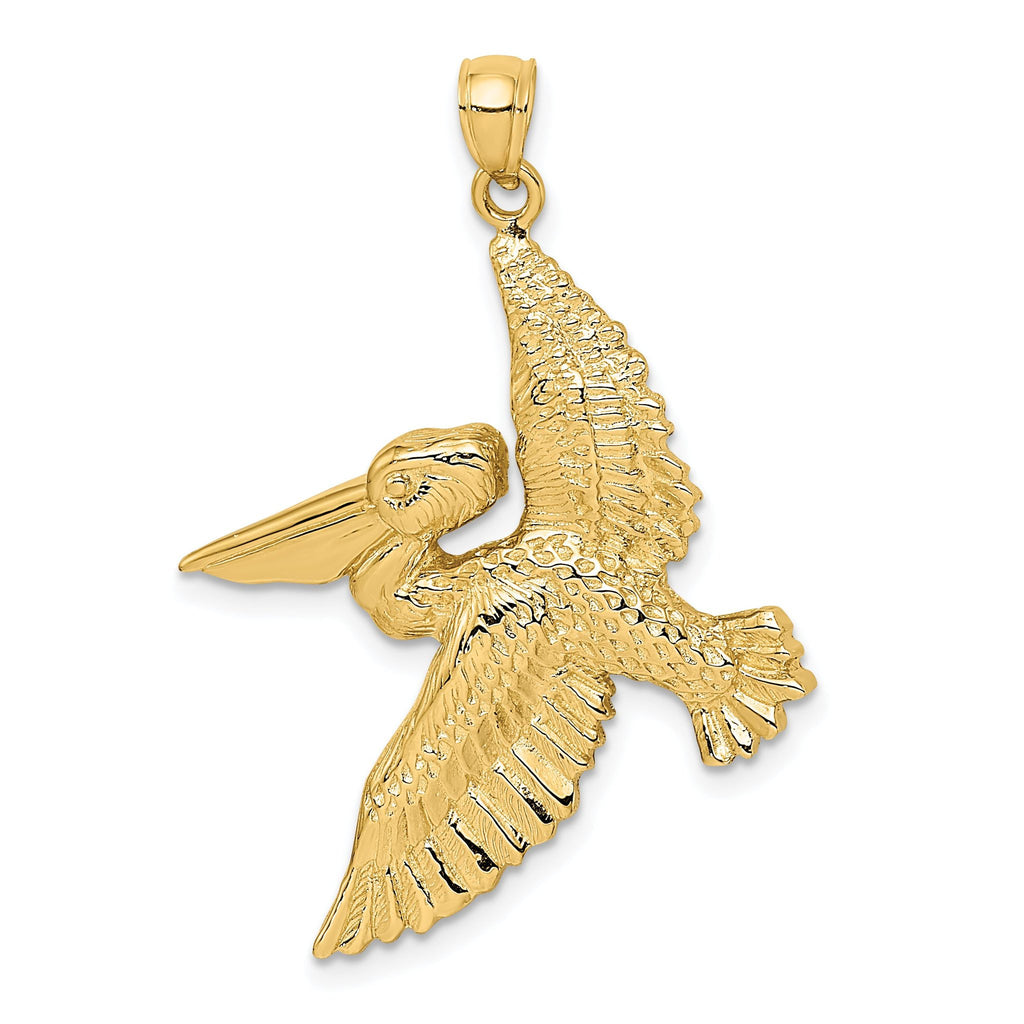14K Flying Pelican Charm