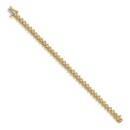 14k Complete 2.25 carat Round AA Diamond Fancy Spiral 7 inch Tennis Bracelet