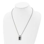 Brushed & Black IP Dog Tag Necklace in Stainless Steel, 22in