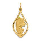 14K Gold Blessed Mary Charm with Diamond-Cut Finish Elegant Pendant