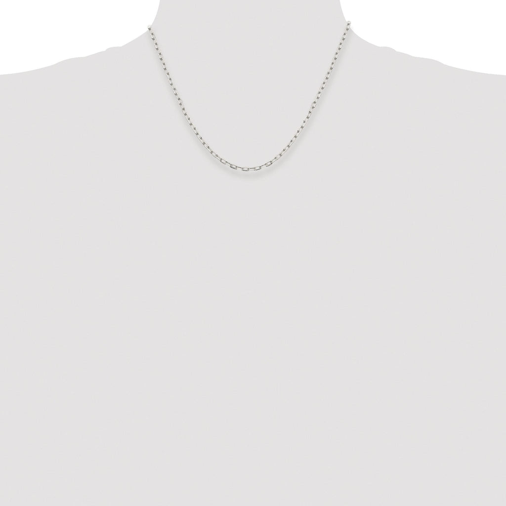 Elongated Open Link Chain Necklace in Sterling Silver, 2.75mm
