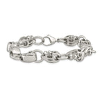 Stainless Steel Polished Skull Link Bracelet for Men