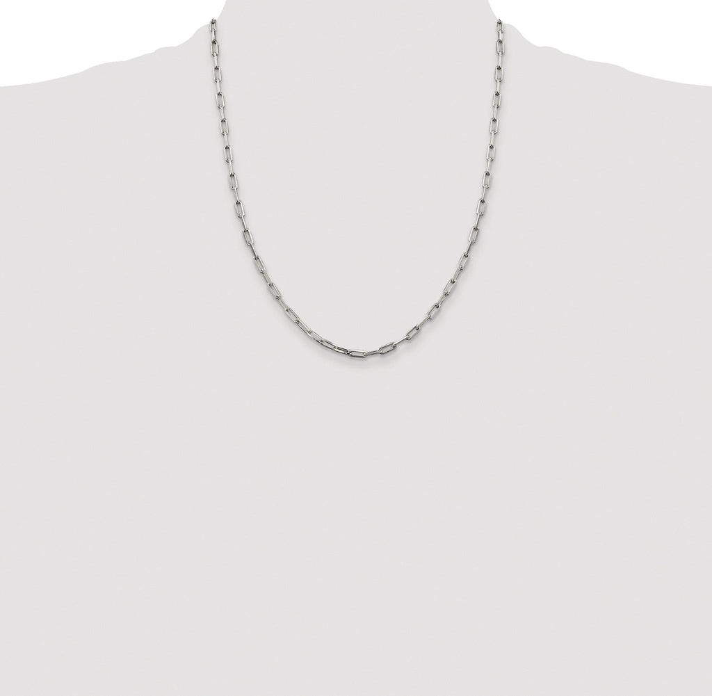 Elongated Open Link Chain in Sterling Silver, 3.25mm