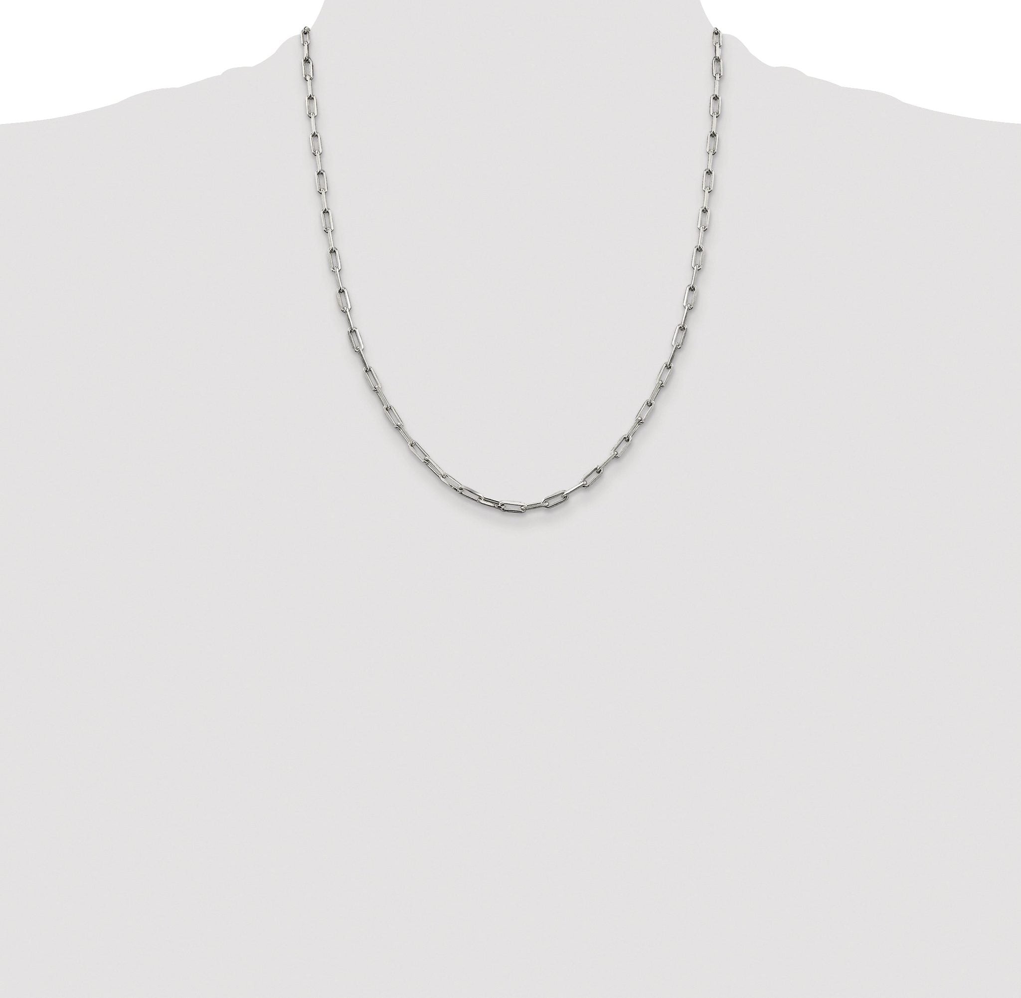 Elongated Open Link Chain in Sterling Silver, 3.25mm