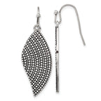 Stainless Steel Polished & Antiqued Drop Dangle Earrings for Women