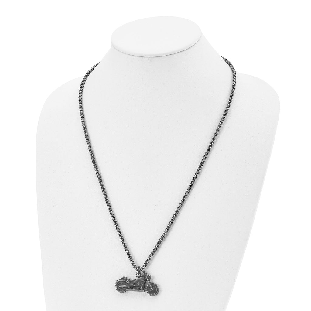 Motorcycle Pendant Necklace in Stainless Steel