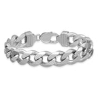 Sterling Silver Rhodium-plated 13mm Curb Chain