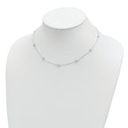 9-Station CZ Necklace in Sterling Silver