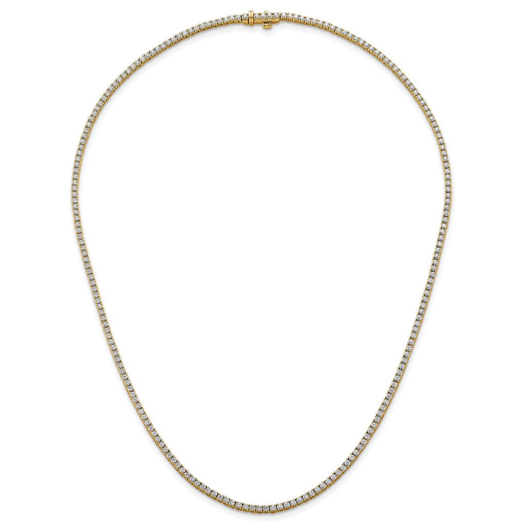 14k 4 1/2 carat Lab Grown Diamond VS/SI+ G+ Complete Round 18 inch Straight Tennis Necklace