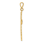 10K Gold Polished Nugget Cross Pendant  Bold Solid Design