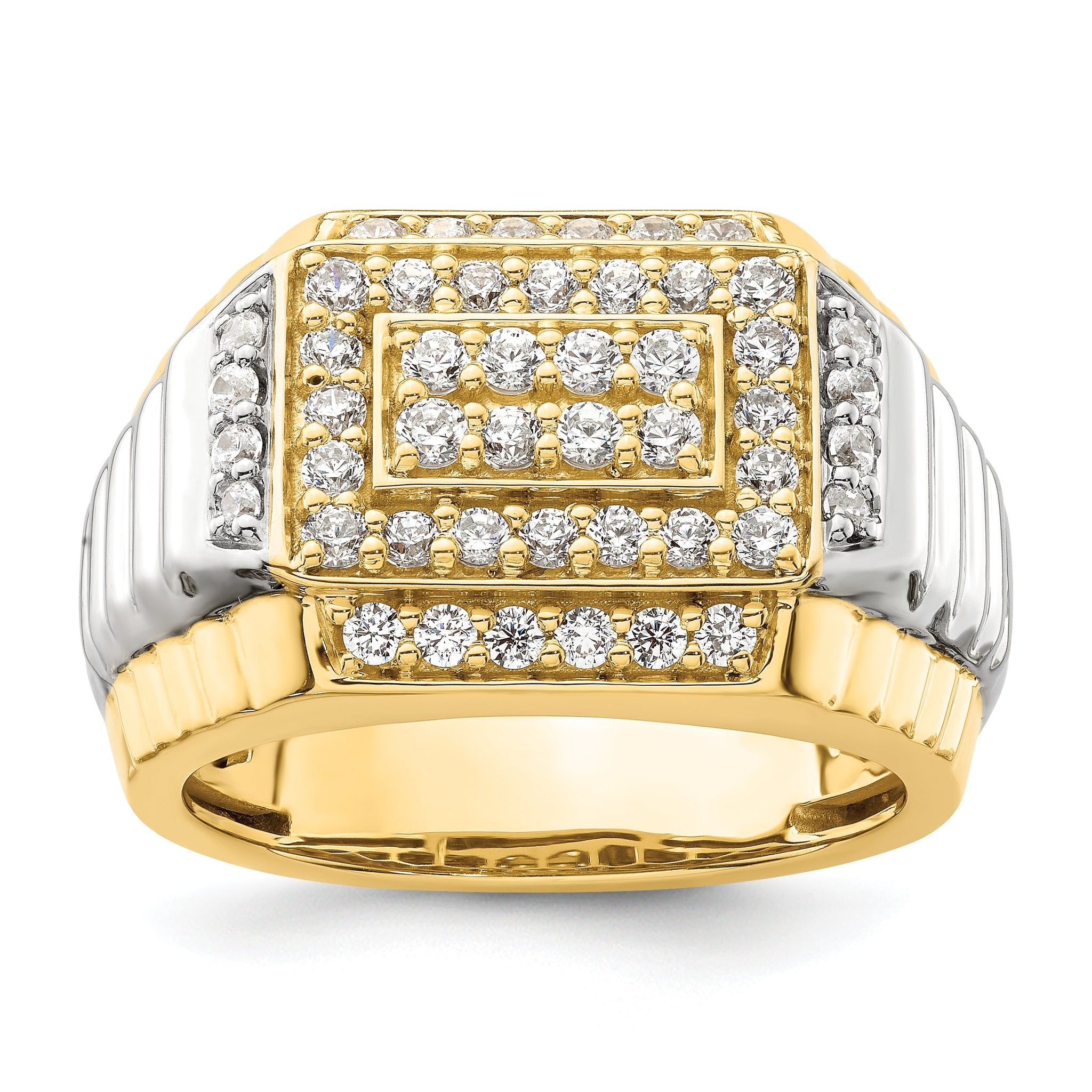 14k Two-Tone 1 carat Lab Grown Diamond VS/SI+ G+ Men's Ring Main image