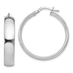 Polished Hinged Hoop Earrings in Sterling Silver