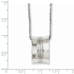 Geometric Pendant Necklace in Stainless Steel, 18in