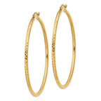 Diamond-Cut Round Tube Hoop Earrings in 14K Yellow Gold