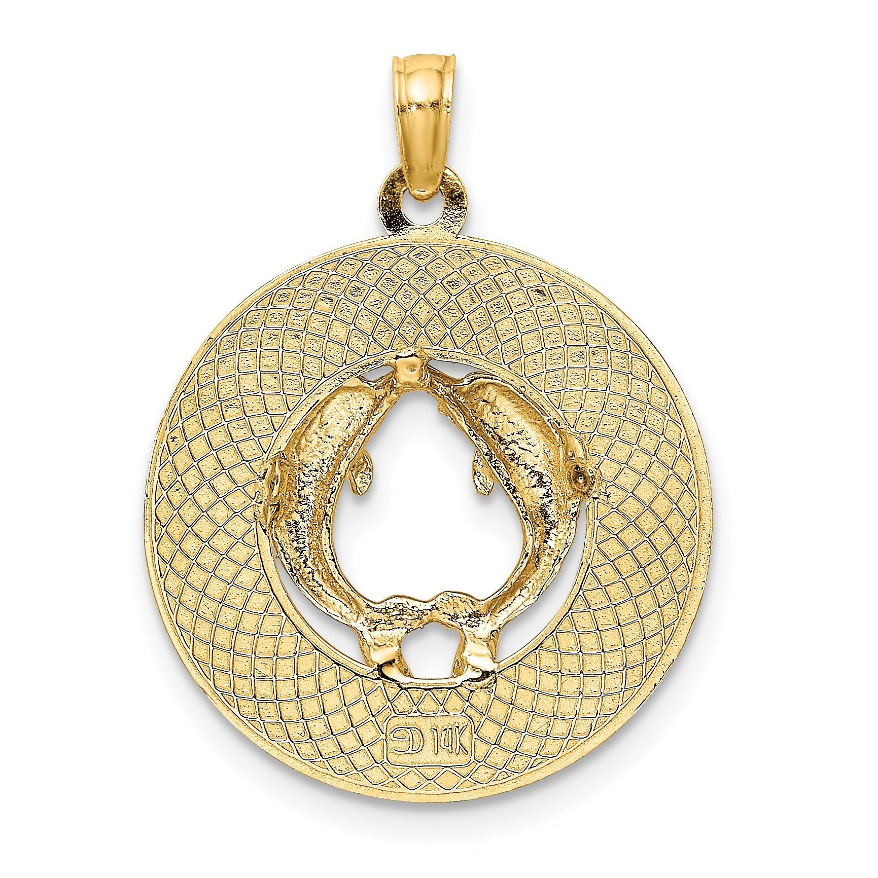 14K SARASOTA w/Dolphins Circle Charm