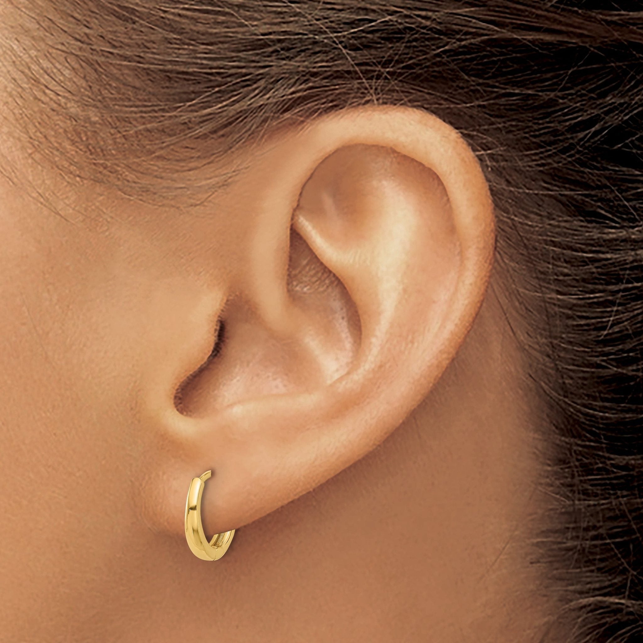 14K Polished Hinged Hoop Earrings