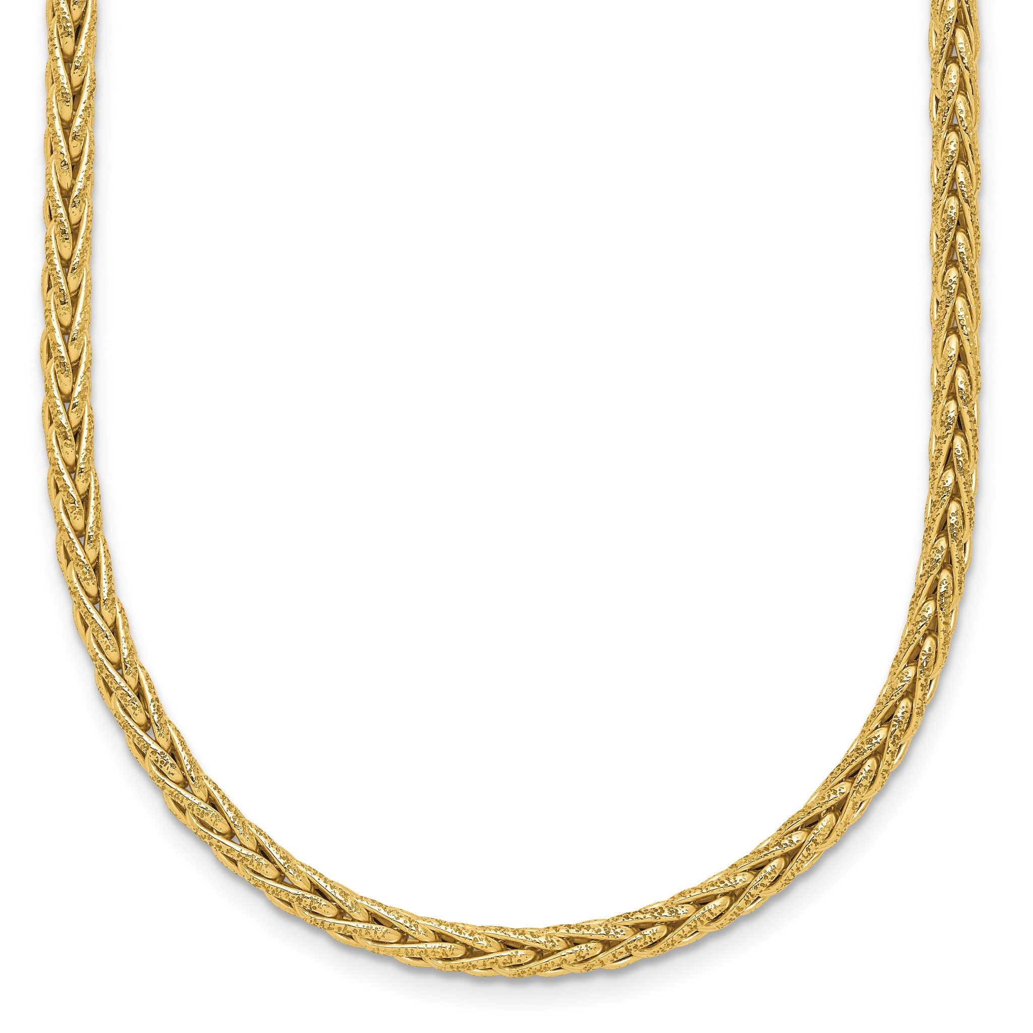 14K Polished and Textured Fancy Link Necklace Main image