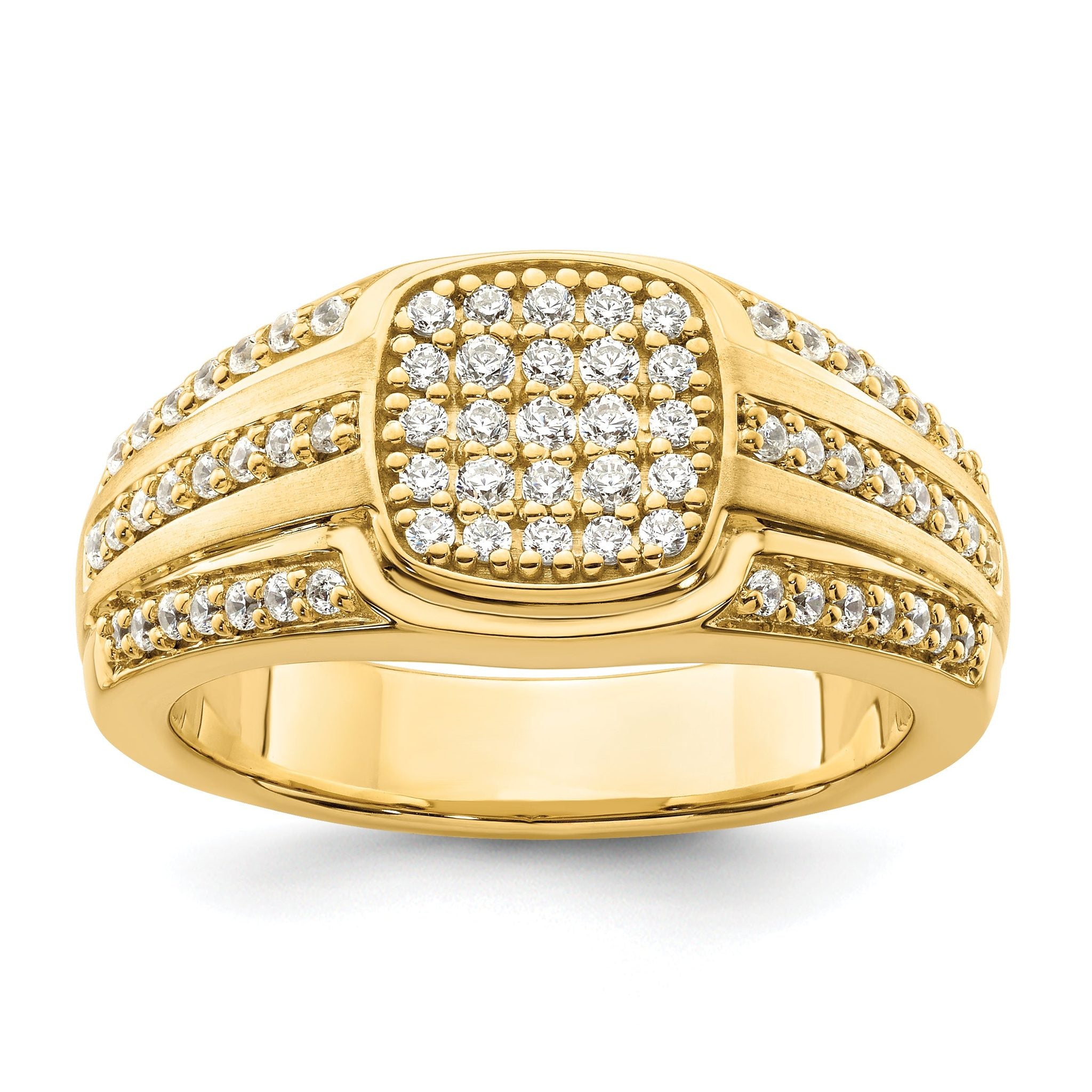14k 3/4 carat Lab Grown Diamond VS/SI+ G+ Complete Men's Ring Main image