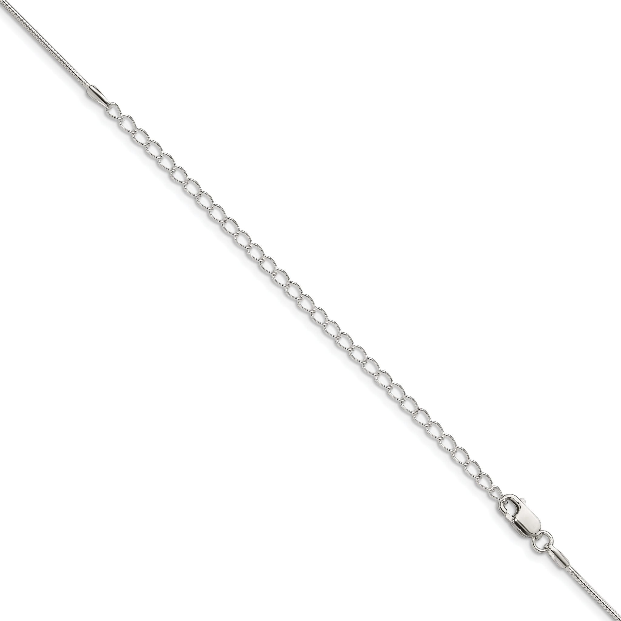 Sterling Silver 1mm Snake Chain With 2 Inch Extension