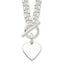 Sterling Silver Engraveable Heart Disc on Fancy Link Toggle 18in Necklace